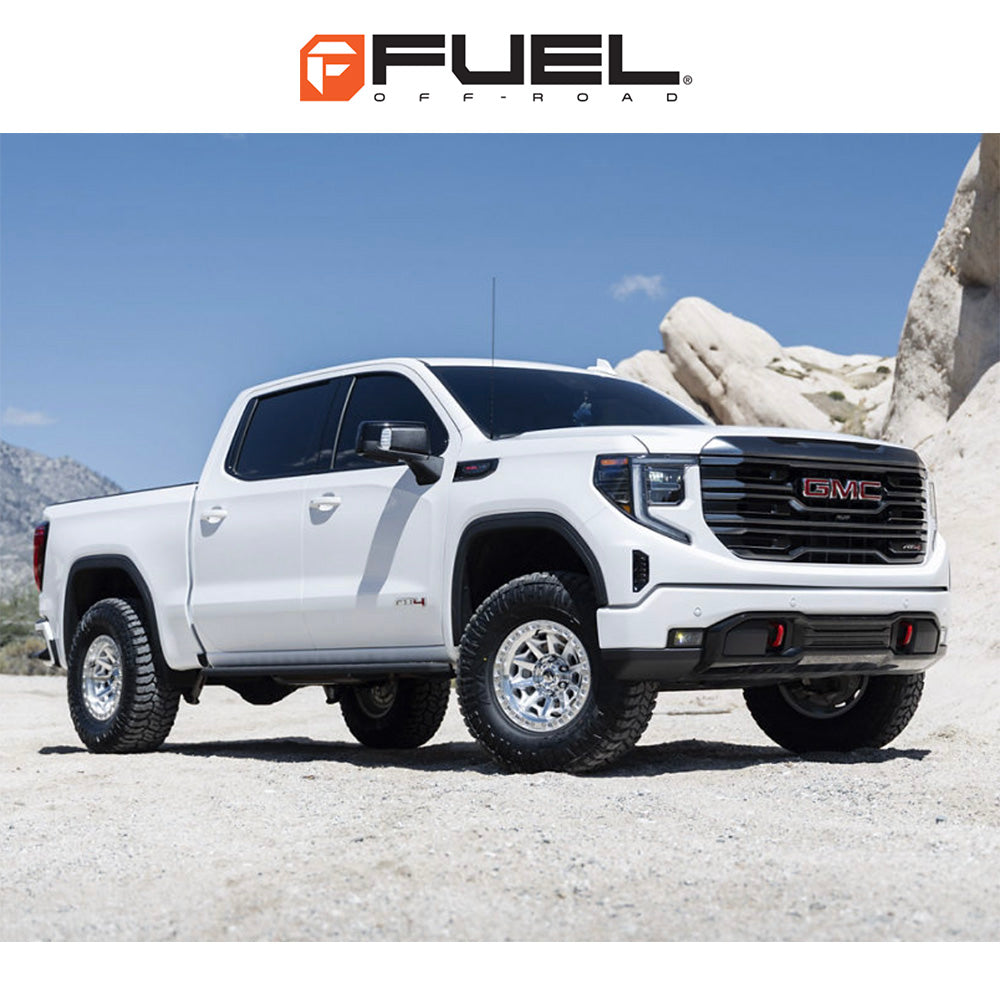 トヨタ ランドクルーザー用 フューエル カバート 18x9J ET 20 フロント、リア シルバーマシンドフェイス ホイール４本セット　Fuel COVERT 18X9 6X5.5 106 +20 SLV-MACH-FC (消費税、送料込み)