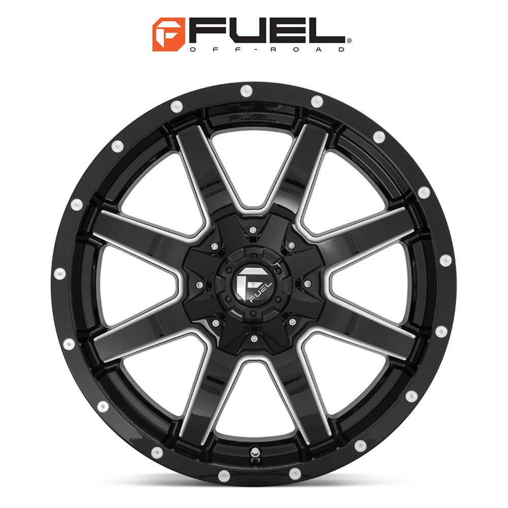 トヨタ ランドクルーザー用 フューエル マーヴェリック 20x9J ET 20 フロント、リア グロスブラックミルド ホイール４本セット　Fuel D610 MAVERICK 20X9 6X135/5.5 NBL 20MM (消費税、送料込み)