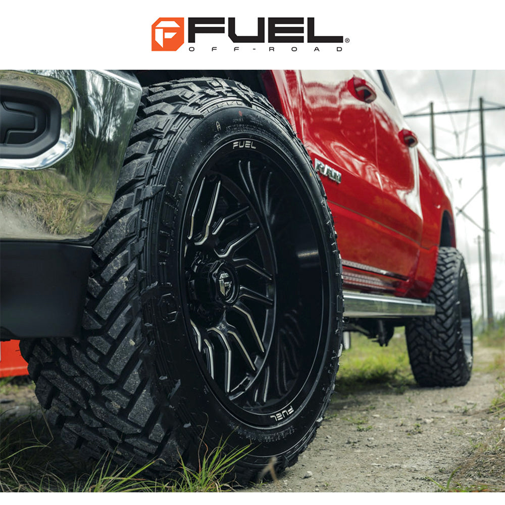 トヨタ ランドクルーザー用 フューエル ハリケーン 20x9J ET 20 フロント、リア グロスブラック、ミルド加工、レッドティント ホイール４本セット　Fuel HURRICANE 20X9 6X5.5 106 NLQ +20 (消費税、送料込み)