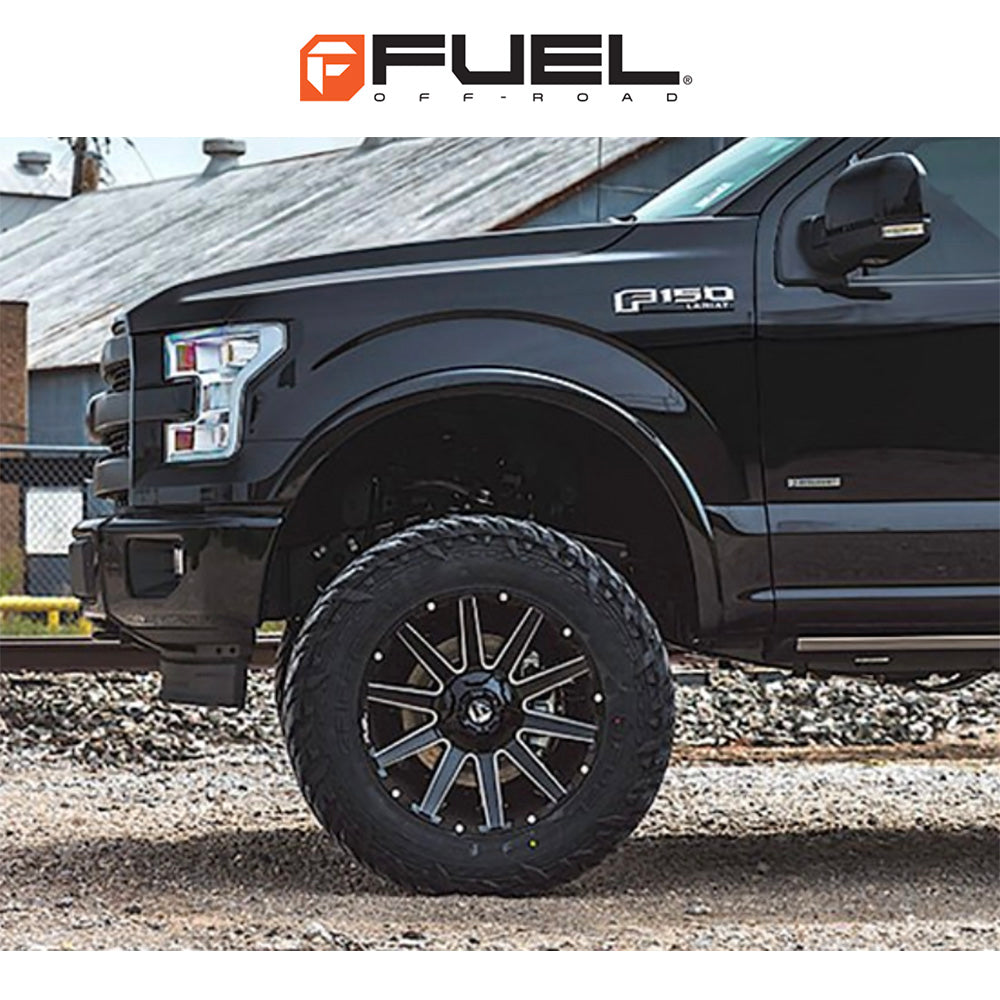 トヨタ ランドクルーザー用 フューエル コントラ 20x9J ET 20 フロント、リア グロスブラックミルド ホイール４本セット　Fuel CONTRA 20X9 6X135/5.5 106.1 NBL +20 (消費税、送料込み)