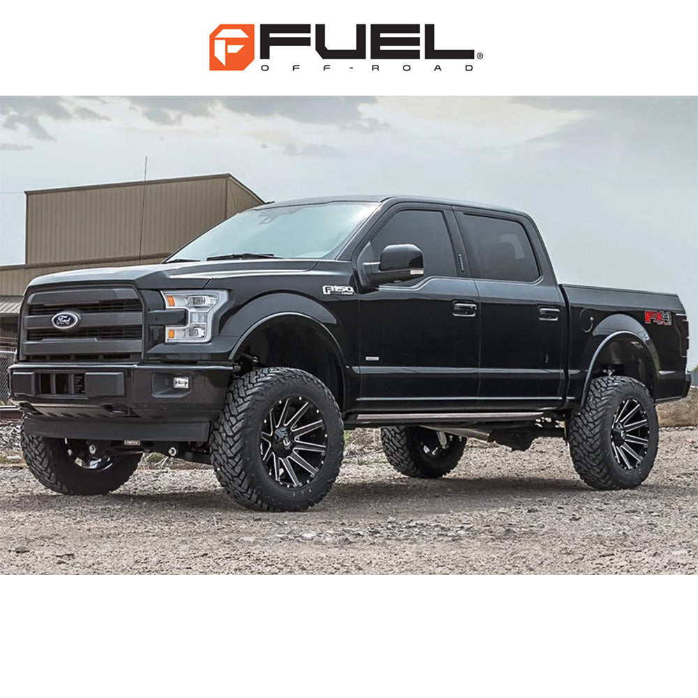 トヨタ ランドクルーザー用 フューエル コントラ 20x9J ET 20 フロント、リア グロスブラックミルド ホイール４本セット　Fuel CONTRA 20X9 6X135/5.5 106.1 NBL +20 (消費税、送料込み)