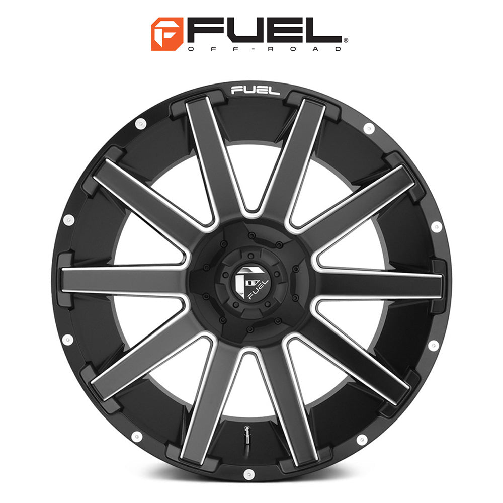トヨタ ランドクルーザー用 フューエル コントラ 20x9J ET 20 フロント、リア マットブラックミルド ホイール４本セット　Fuel CONTRA 20X9 6X135/5.5 106.1 NBD +20 (消費税、送料込み)