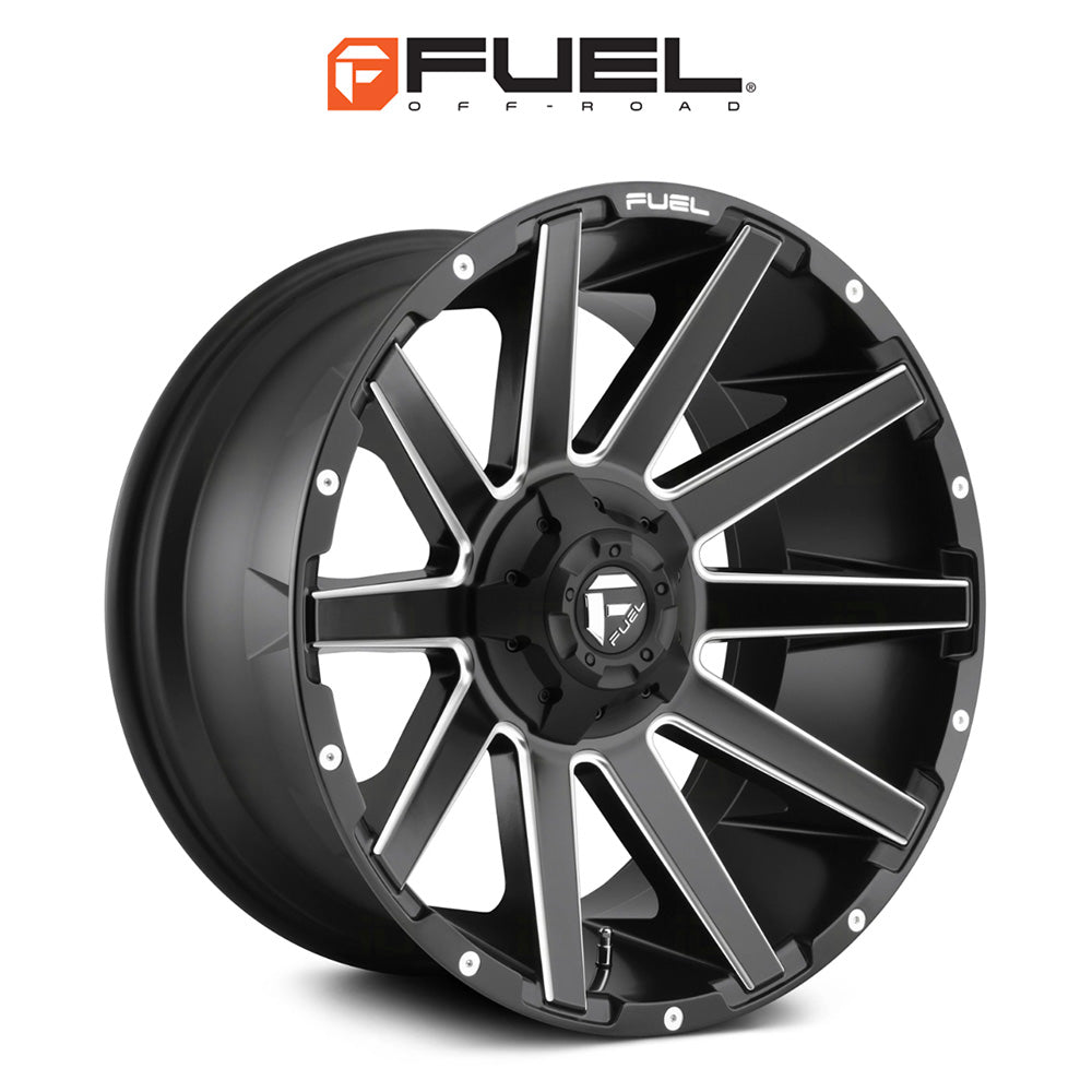 トヨタ ランドクルーザー用 フューエル コントラ 20x9J ET 20 フロント、リア マットブラックミルド ホイール４本セット　Fuel CONTRA 20X9 6X135/5.5 106.1 NBD +20 (消費税、送料込み)