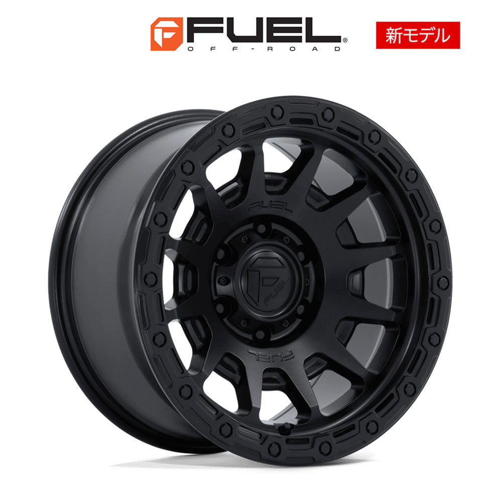 トヨタ ランドクルーザー用 フューエル フォートレス 18x9J ET 20 フロント、リア マットブラックグロスブラックリップ ホイール４本セット　Fuel FORTRESS 18X9 6X5.5 106 +20 M-BLK G-BLK (消費税、送料込み)
