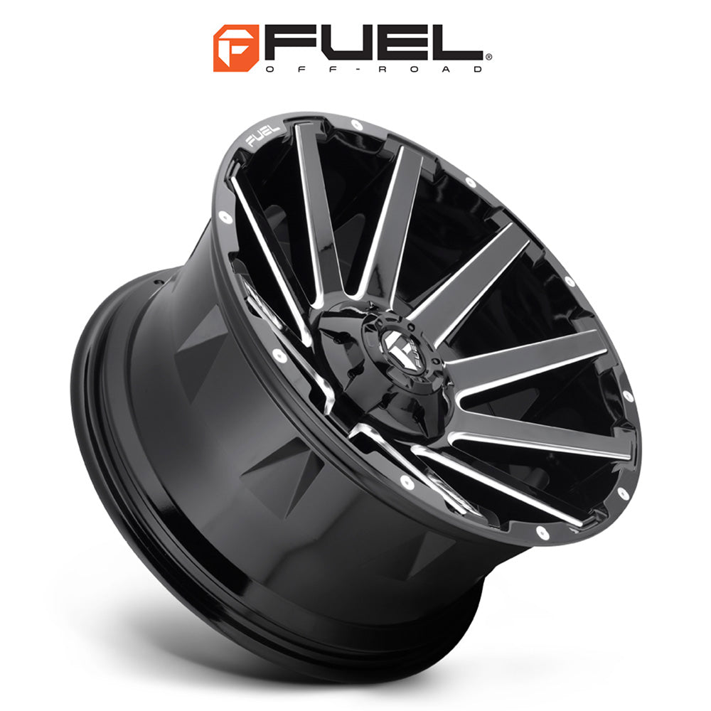トヨタ ランドクルーザー用 フューエル コントラ 20x9J ET 20 フロント、リア グロスブラックミルド ホイール４本セット　Fuel CONTRA 20X9 6X135/5.5 106.1 NBL +20 (消費税、送料込み)