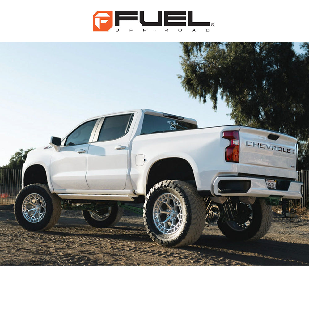 トヨタ ランドクルーザー用 フューエル チャージャー 20x9J ET 20 フロント、リア グロスシルバー（マシニング加工済みフェイス）ホイール４本セット　Fuel CHARGER 20X9 6X5.5 106 +20 G-SLV-MCH (消費税、送料込み)