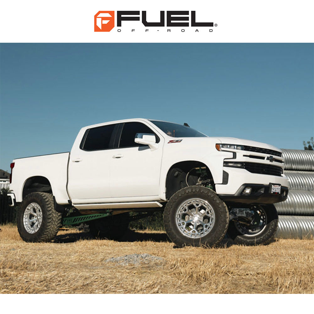 トヨタ ランドクルーザー用 フューエル チャージャー 20x9J ET 20 フロント、リア グロスシルバー（マシニング加工済みフェイス）ホイール４本セット　Fuel CHARGER 20X9 6X5.5 106 +20 G-SLV-MCH (消費税、送料込み)