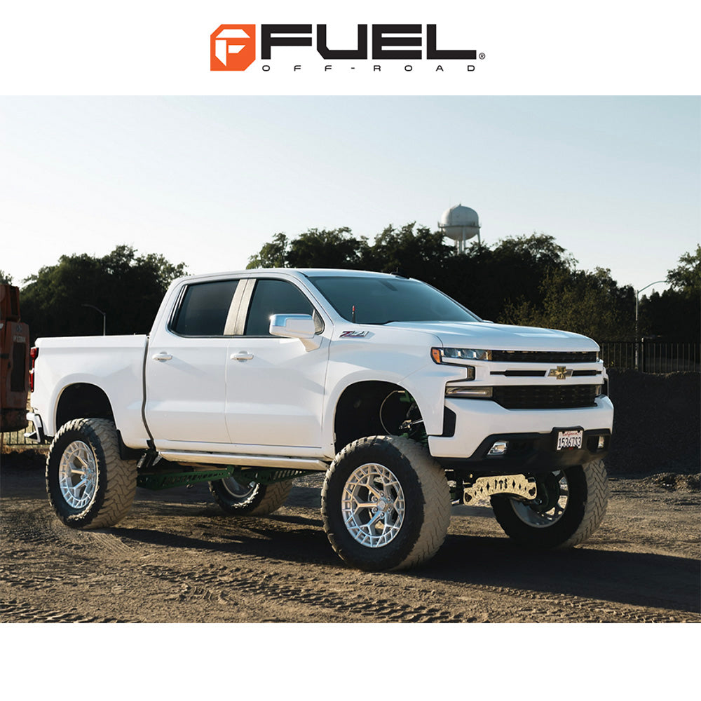 トヨタ ランドクルーザー用 フューエル チャージャー 20x9J ET 20 フロント、リア グロスシルバー（マシニング加工済みフェイス）ホイール４本セット　Fuel CHARGER 20X9 6X5.5 106 +20 G-SLV-MCH (消費税、送料込み)