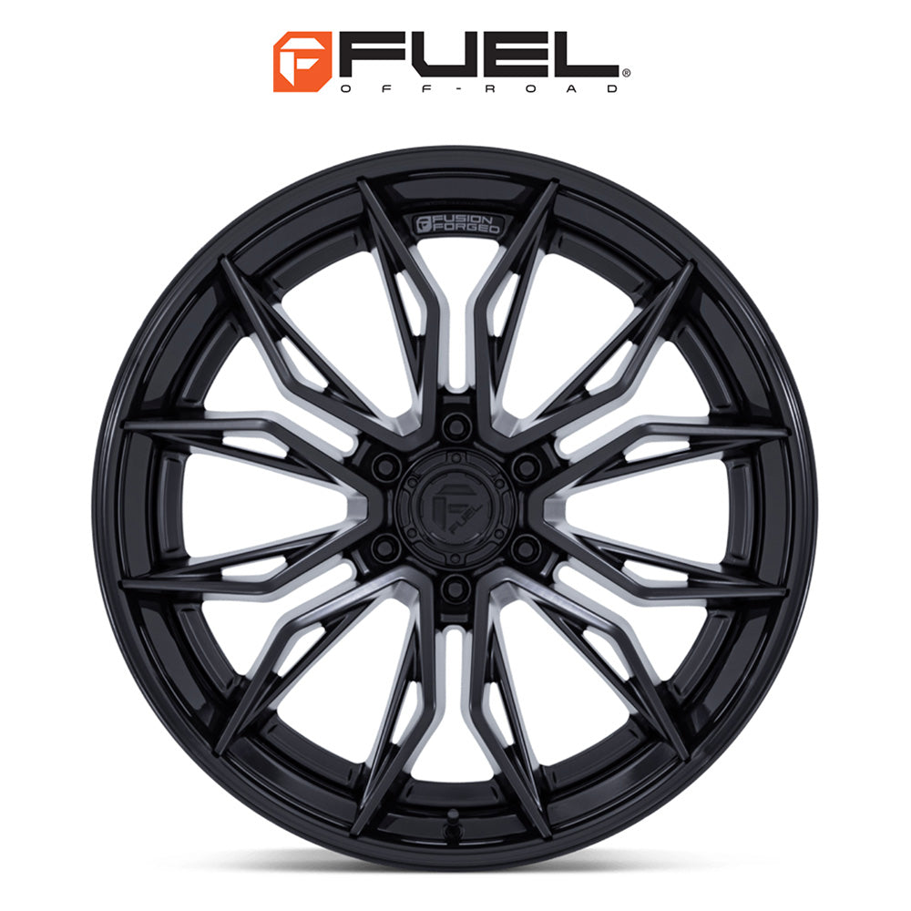 トヨタ ランドクルーザー用 フューエル ミューティニー 20x9J ET 20 フロント、リア マットブラック（グロスブラックのリップ付き）フュージョンフォージドホイール４本セット　Fuel MUTINY 20X9 6X5.5 106 +20 G-BLK BRDT (消費税、送料込み)