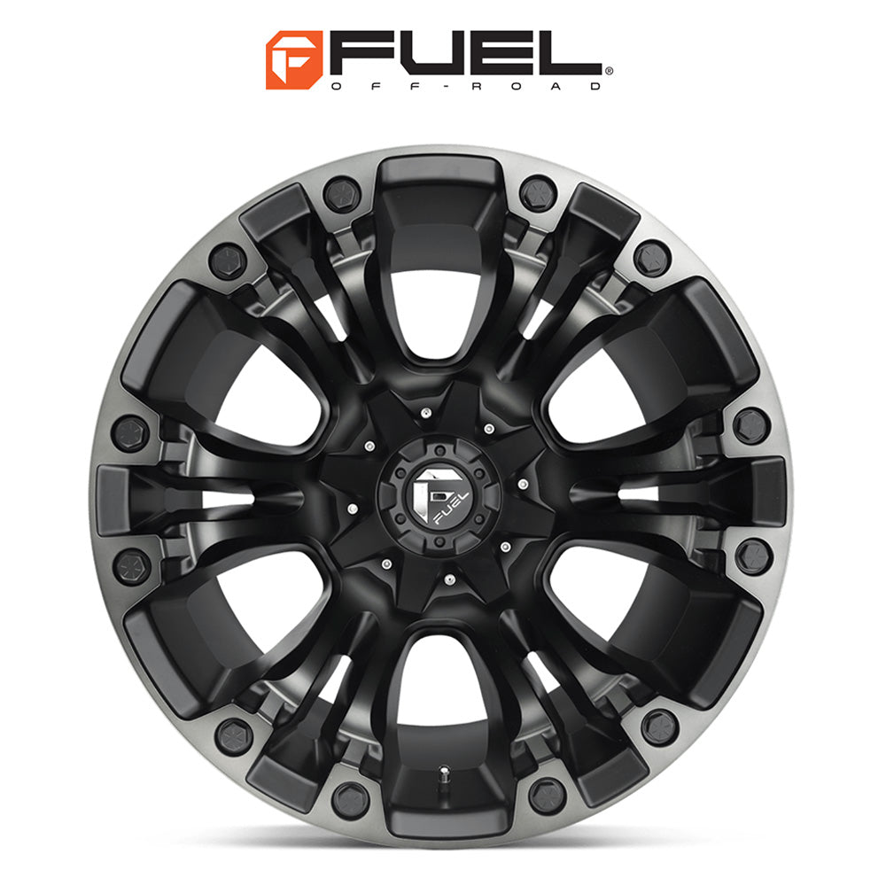トヨタ ランドクルーザー用 フューエル ベイパー 18x9J ET 19 フロント、リア マットブラック グレーティント ホイール４本セット　Fuel VAPOR 18X9 6X135/5.5 106 +19 M-BLK GT (消費税、送料込み)