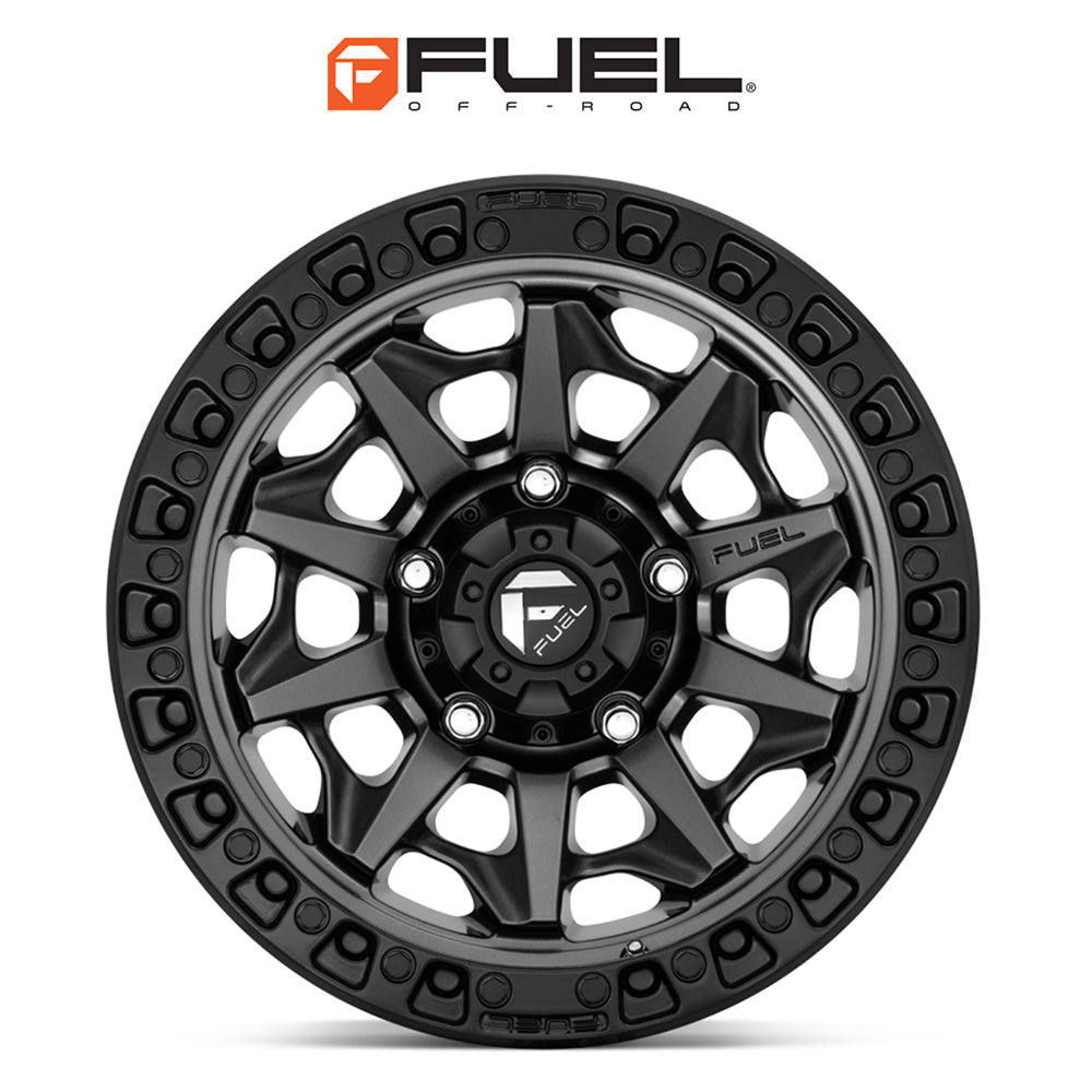 トヨタ ランドクルーザー用 フューエル カバート 17x8.5J ET 14 フロント、リア マットガンメタルブラックビーズリング ホイール４本セット　Fuel COVERT 17X8.5 6X5.5 106.1 GDB 14MM (消費税、送料込み)