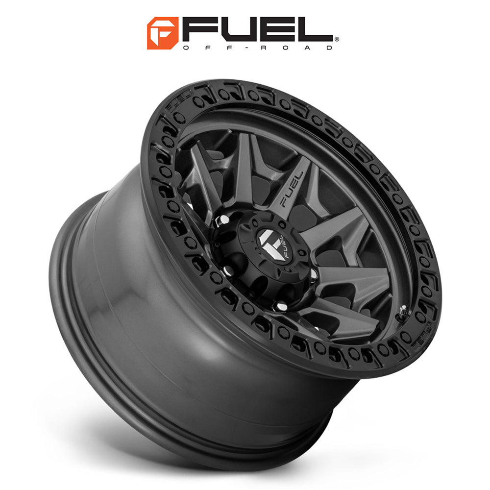 トヨタ ランドクルーザー用 フューエル カバート 17x8.5J ET 14 フロント、リア マットガンメタルブラックビーズリング ホイール４本セット　Fuel COVERT 17X8.5 6X5.5 106.1 GDB 14MM (消費税、送料込み)