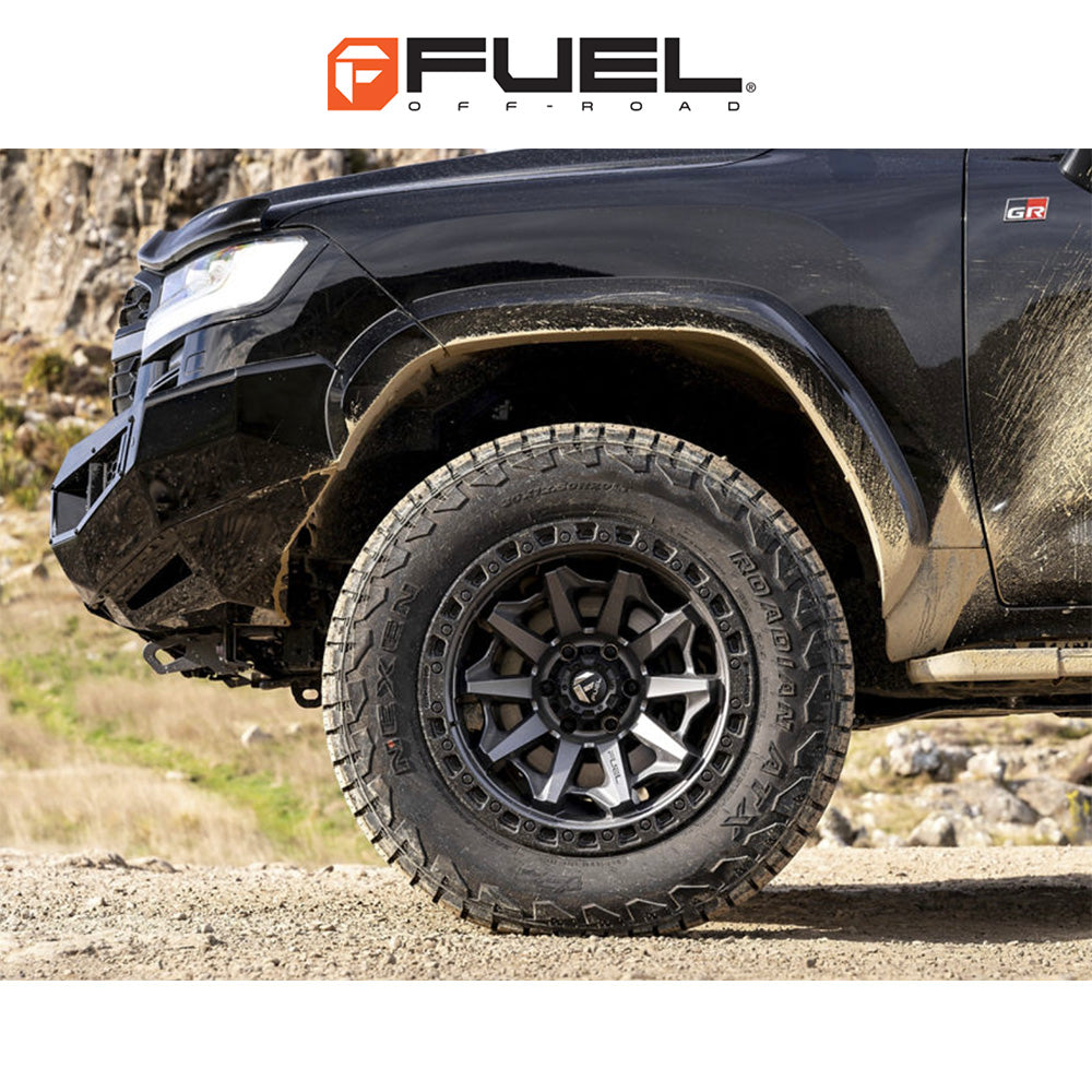 トヨタ ランドクルーザー用 フューエル カバート 17x8.5J ET 14 フロント、リア マットガンメタルブラックビーズリング ホイール４本セット　Fuel COVERT 17X8.5 6X5.5 106.1 GDB 14MM (消費税、送料込み)