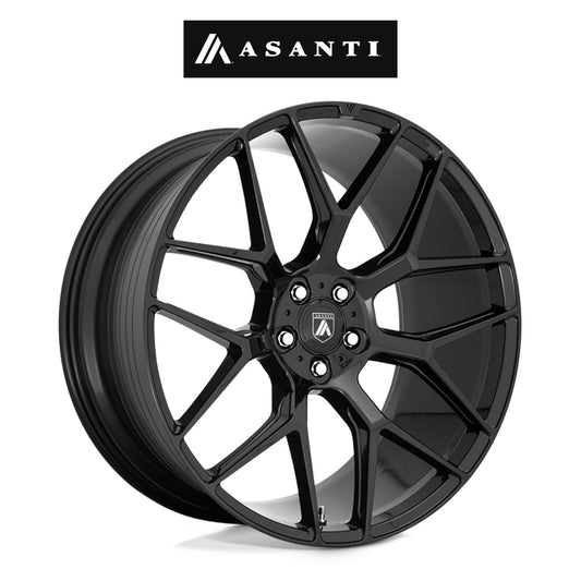 ホンダ シビック タイプＲ(Honda Civic Type-R)用 アサンティ ダイナスティ 20x8.5J ET 38 フロント&リア グロスブラック フロー成形アルミニウムホイール４本セット　Asanti DYNASTY 20X8.5 5X120 74 G-BLK +38 (消費税、送料込み)