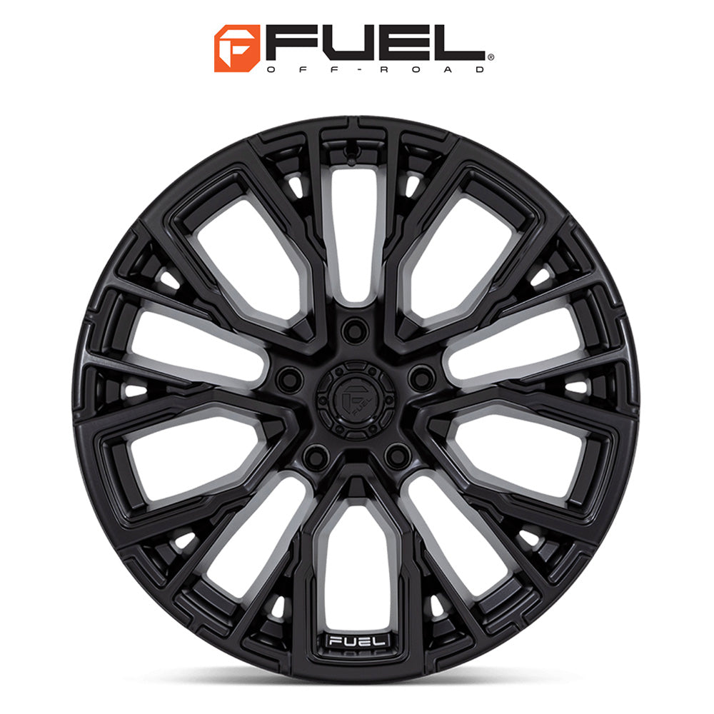 トヨタ ランドクルーザー用 フューエル リーバー 20x9J ET 20 フロント、リア ブラックアウト ホイール４本セット　Fuel REBAR 20X9 6X5.5 106 BD +20 (消費税、送料込み)