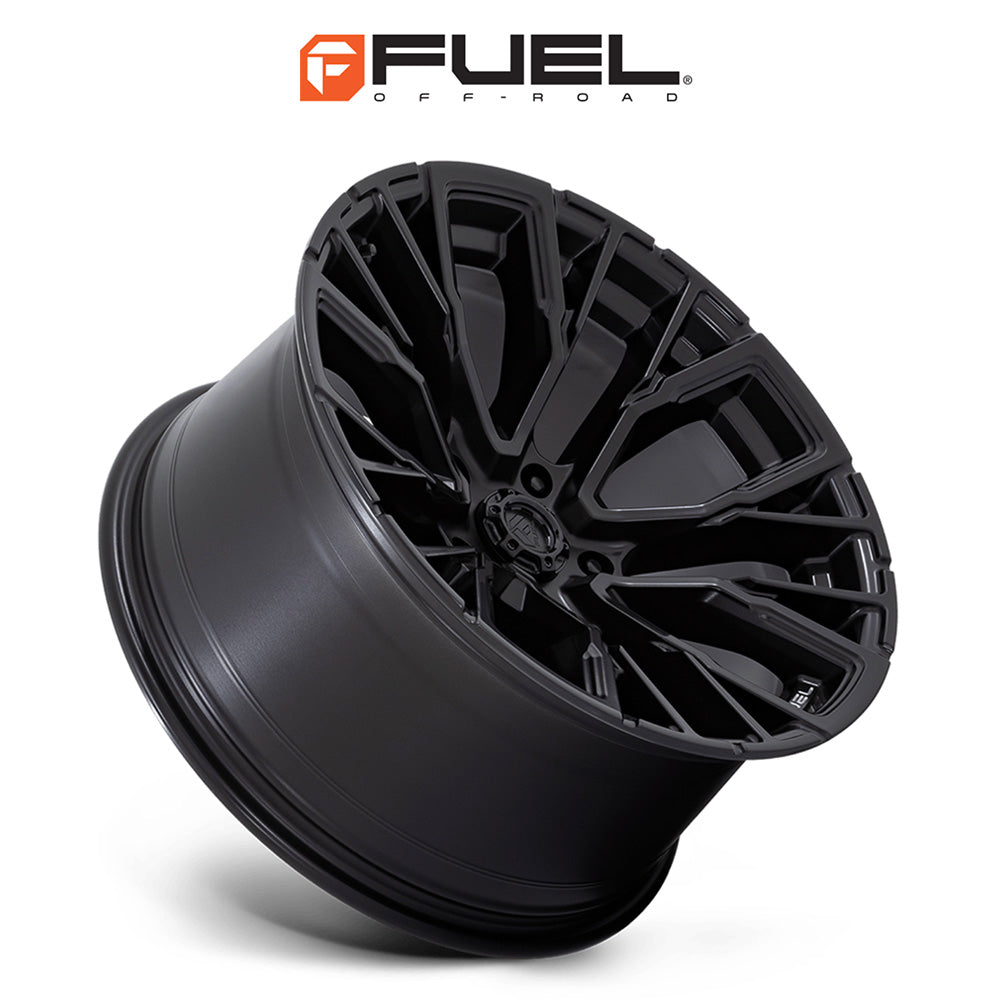 トヨタ ランドクルーザー用 フューエル リーバー 20x9J ET 20 フロント、リア ブラックアウト ホイール４本セット　Fuel REBAR 20X9 6X5.5 106 BD +20 (消費税、送料込み)