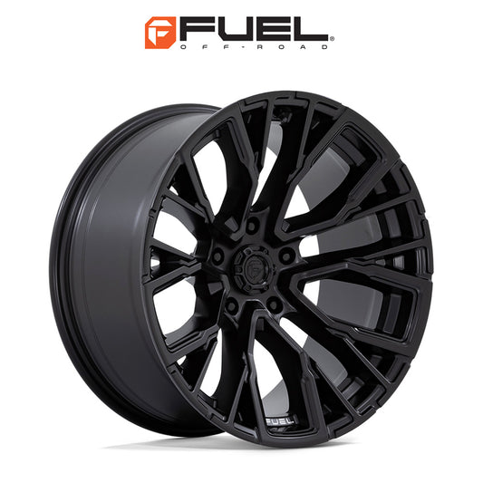 トヨタ ランドクルーザー用 フューエル リーバー 20x9J ET 20 フロント、リア ブラックアウト ホイール４本セット　Fuel REBAR 20X9 6X5.5 106 BD +20 (消費税、送料込み)