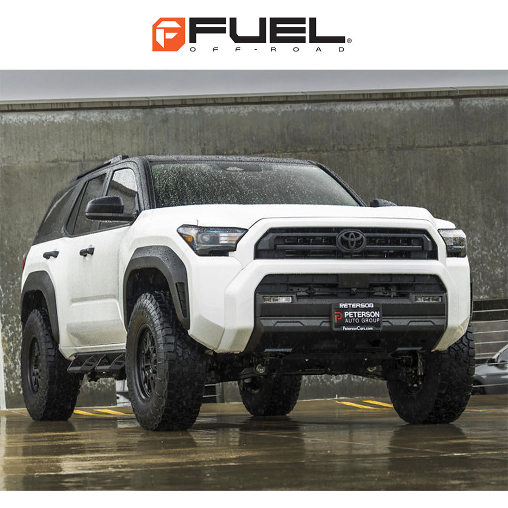 トヨタ ランドクルーザー用 フューエル スパー 17x8.5J ET 25 フロント、リア マットブラック フローフォームホイール４本セット　Fuel SPUR 17X8.5 6X5.5 106 +25 M-BLK (消費税、送料込み)