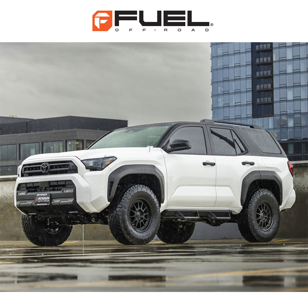 トヨタ ランドクルーザー用 フューエル スパー 17x8.5J ET 25 フロント、リア マットブラック フローフォームホイール４本セット　Fuel SPUR 17X8.5 6X5.5 106 +25 M-BLK (消費税、送料込み)