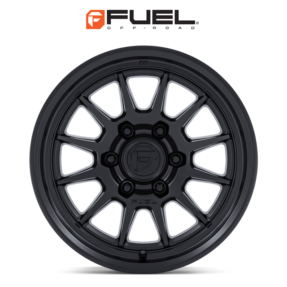 トヨタ ランドクルーザー用 フューエル スパー 17x8.5J ET 25 フロント、リア マットブラック フローフォームホイール４本セット　Fuel SPUR 17X8.5 6X5.5 106 +25 M-BLK (消費税、送料込み)