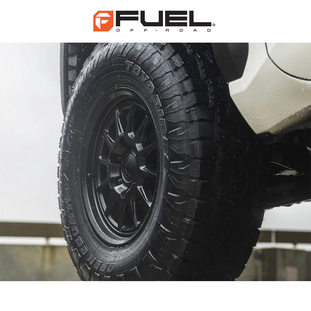 トヨタ ランドクルーザー用 フューエル スパー 17x8.5J ET 25 フロント、リア マットブラック フローフォームホイール４本セット　Fuel SPUR 17X8.5 6X5.5 106 +25 M-BLK (消費税、送料込み)