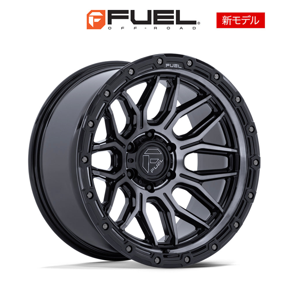トヨタ ランドクルーザー用 フューエル サージ 18x9J ET 20 フロント、リア グロスブラック マシニング加工済み(グレーティント付き)ホイール４本セット　Fuel SURGE 18X9 6X5.5 106 +20 G-BLK-MCH-GTCC (消費税、送料込み)