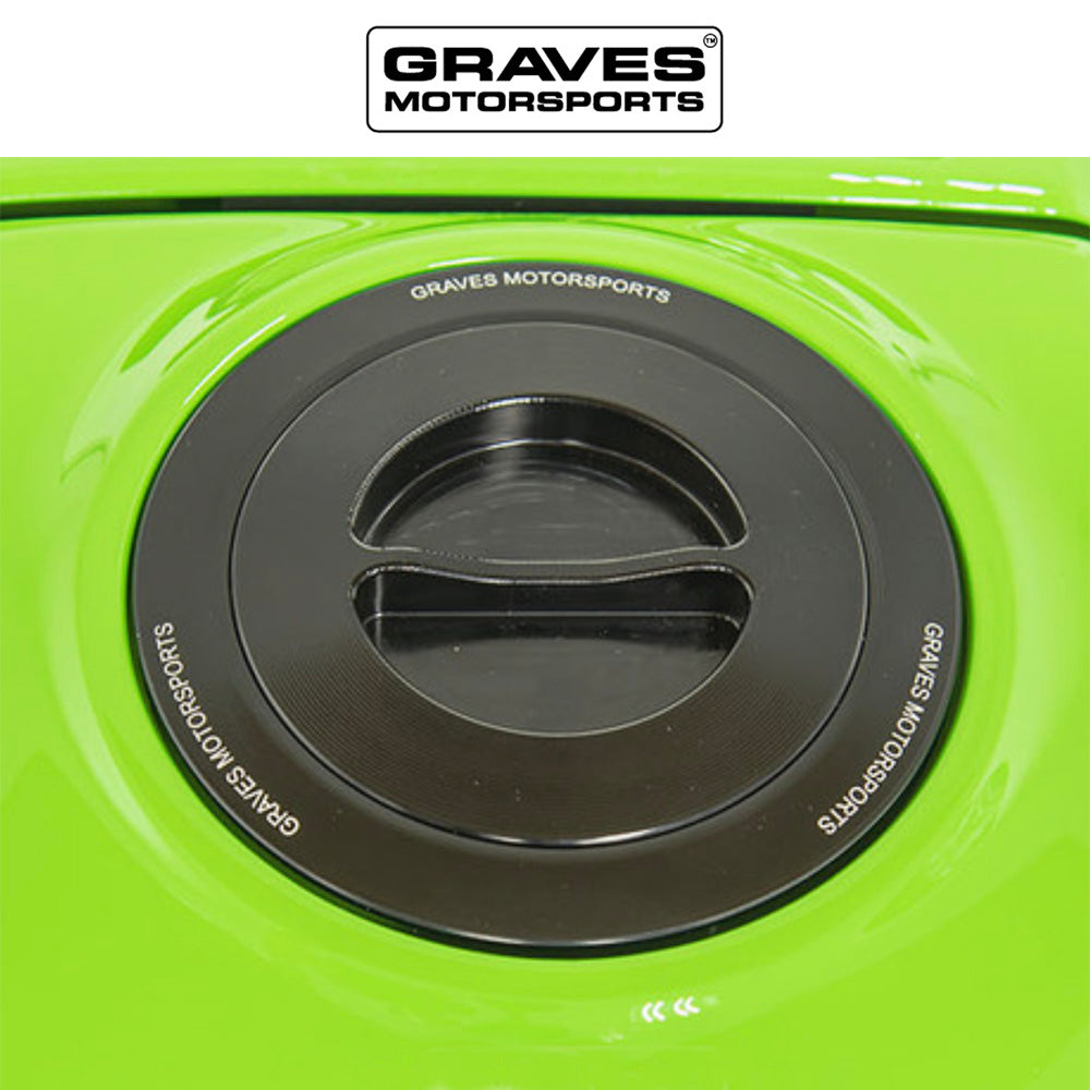 2018-2025年式 カワサキ Ｎｉｎｊａ ＺＸ－６Ｒ用 グレイブス モータースポーツ製ツイストオン/オフ式ガソリンキャップ　Graves Motorsports Kawasaki Gas Cap - Multi Fitment (消費税、送料込み)