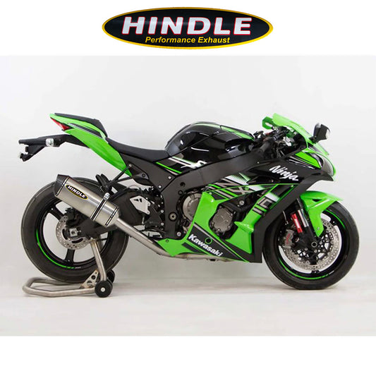 2016-2020年式 カワサキ Ｎｉｎｊａ ＺＸ－１０Ｒ用 ヒンドル製エボリューション フル排気システム(チタン製マフラー、カーボンキャップ付き)　Hindle Evolution Full System Kawasaki ZX10 2016-20 (消費税、送料込み)