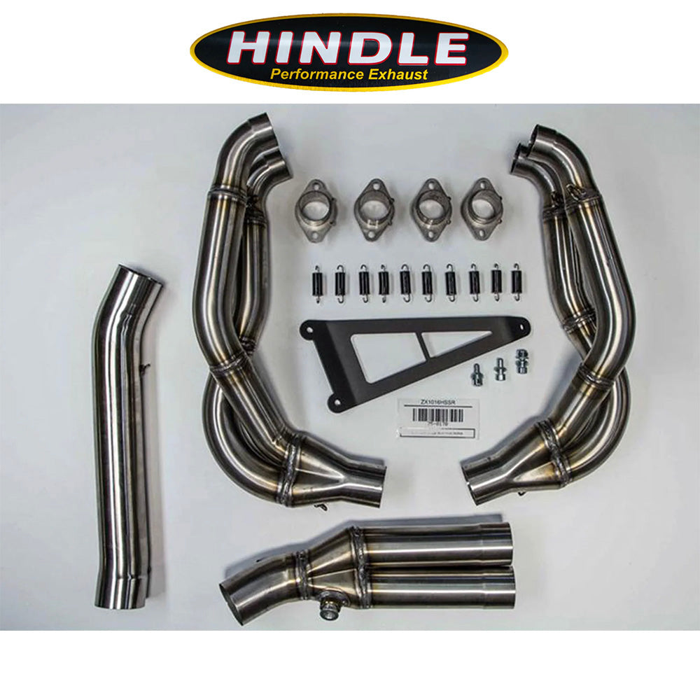 2016-2020年式 カワサキ Ｎｉｎｊａ ＺＸ－１０Ｒ用 ヒンドル製エボリューション フル排気システム(ステンレス製マフラー、ステンレスキャップ付き)　Hindle Evolution Full System Kawasaki ZX10 2016-20 (消費税、送料込み)