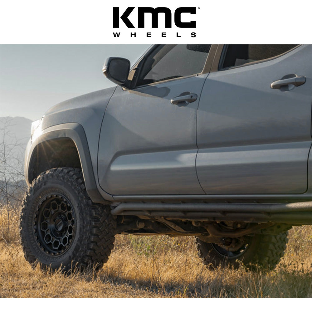 トヨタ ランドクルーザー用 KMC トレック 17x8J ET 20 フロント、リア サテンブラック グレーティント ホイール４本セット　KMC KM545 17X8 6X5.5 S-BLK GTCC 20MM (消費税、送料込み)
