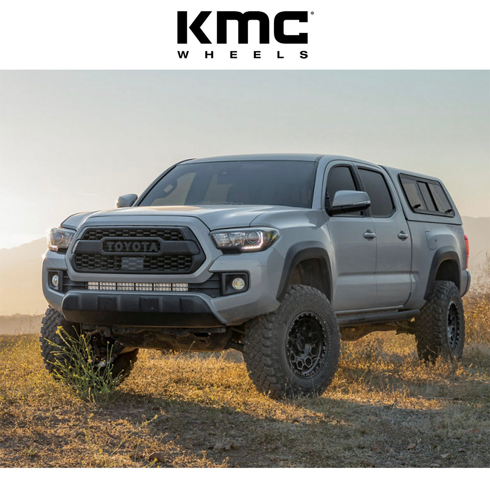 トヨタ ランドクルーザー用 KMC トレック 17x8J ET 20 フロント、リア サテンブラック グレーティント ホイール４本セット　KMC KM545 17X8 6X5.5 S-BLK GTCC 20MM (消費税、送料込み)