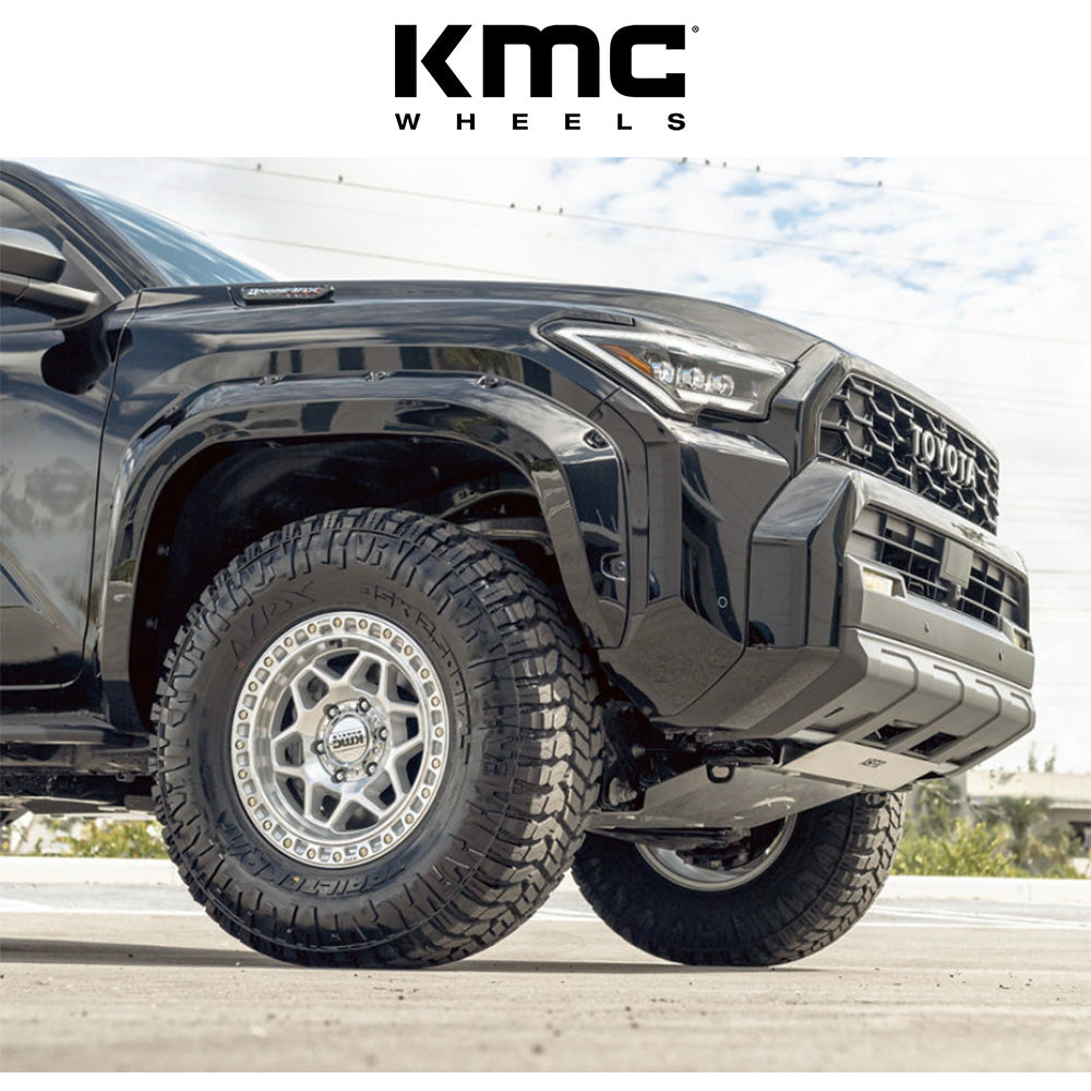 トヨタ ランドクルーザー用 KMC トルクス 17x8.5J ET 25 フロント、リア グロスシルバーマシンドフェイス ホイール４本セット　KMC TORX 17X8.5 6X5.5 106 +25 G-SLV MACH-FC (消費税、送料込み)