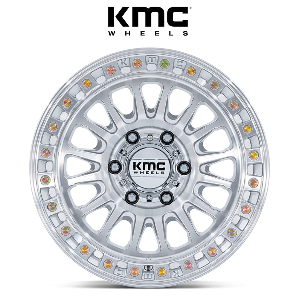 トヨタ ランドクルーザー用 KMC IMS 18x9J ET 30 フロント、リア グロスシルバーマシンドフェイス ホイール４本セット　KMC IMS 18X9 6X5.5 106 +30 G-SLV MACH-FC (消費税、送料込み)