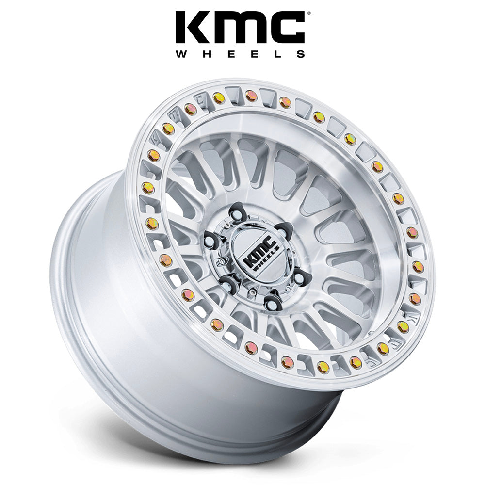 トヨタ ランドクルーザー用 KMC IMS 18x9J ET 30 フロント、リア グロスシルバーマシンドフェイス ホイール４本セット　KMC IMS 18X9 6X5.5 106 +30 G-SLV MACH-FC (消費税、送料込み)