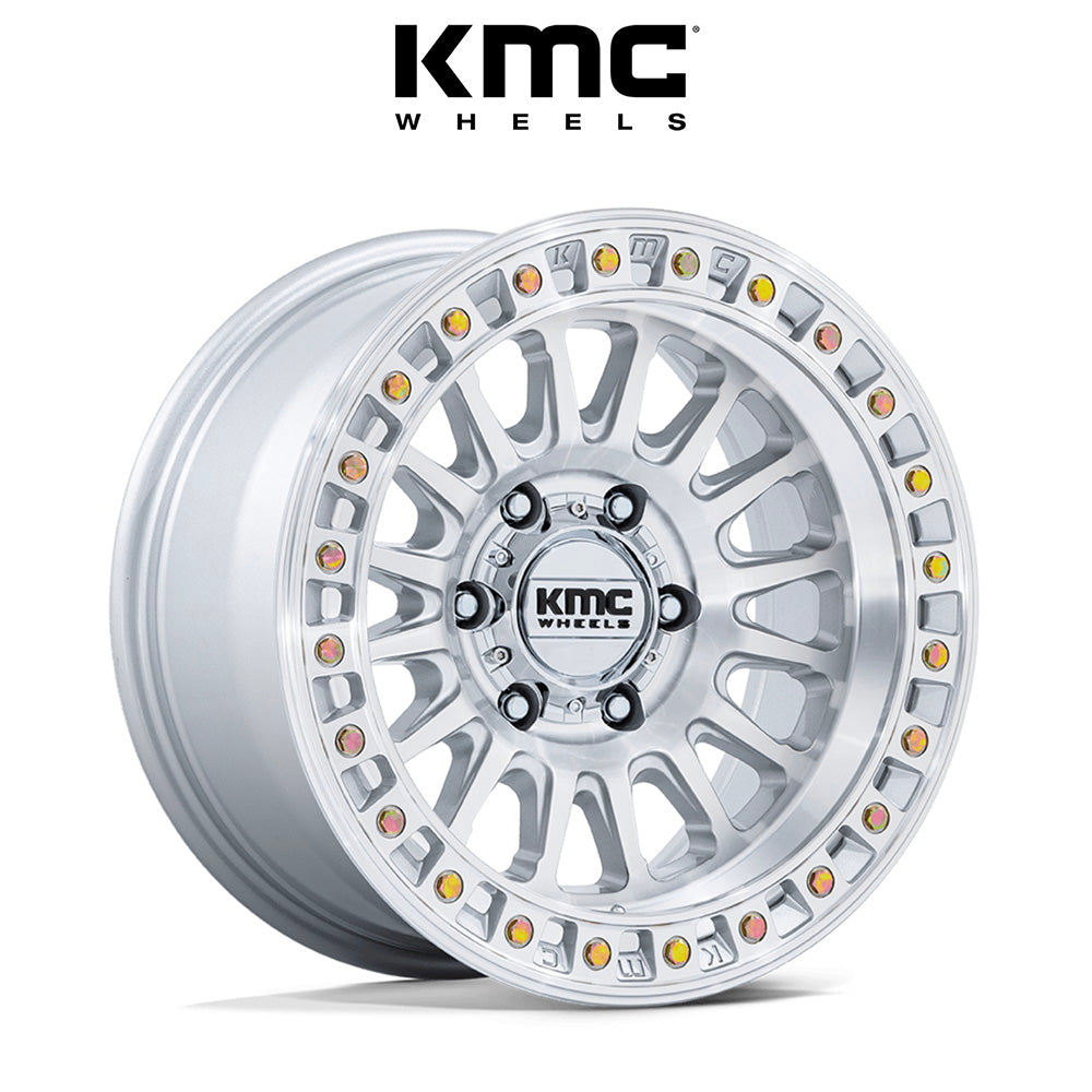 トヨタ ランドクルーザー用 KMC IMS 18x9J ET 30 フロント、リア グロスシルバーマシンドフェイス ホイール４本セット　KMC IMS 18X9 6X5.5 106 +30 G-SLV MACH-FC (消費税、送料込み)
