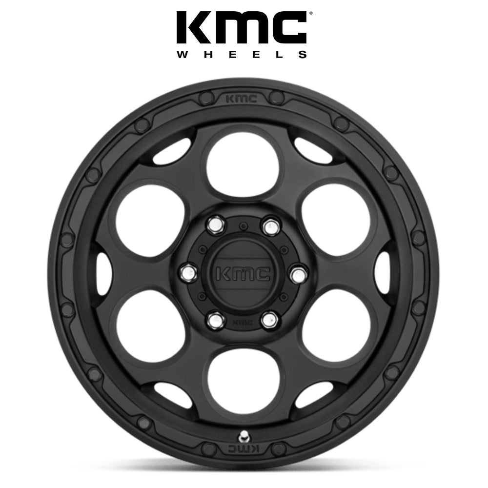 トヨタ ランドクルーザー用 KMC ダーティハリー 17x8.5J ET 18 フロント、リア テクスチャードブラック ホイール４本セット　KMC KM541 17X8.5 6X5.5 T-BLK 18MM (消費税、送料込み)
