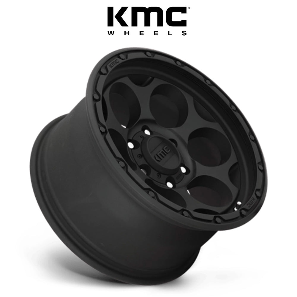 トヨタ ランドクルーザー用 KMC ダーティハリー 17x8.5J ET 18 フロント、リア テクスチャードブラック ホイール４本セット　KMC KM541 17X8.5 6X5.5 T-BLK 18MM (消費税、送料込み)