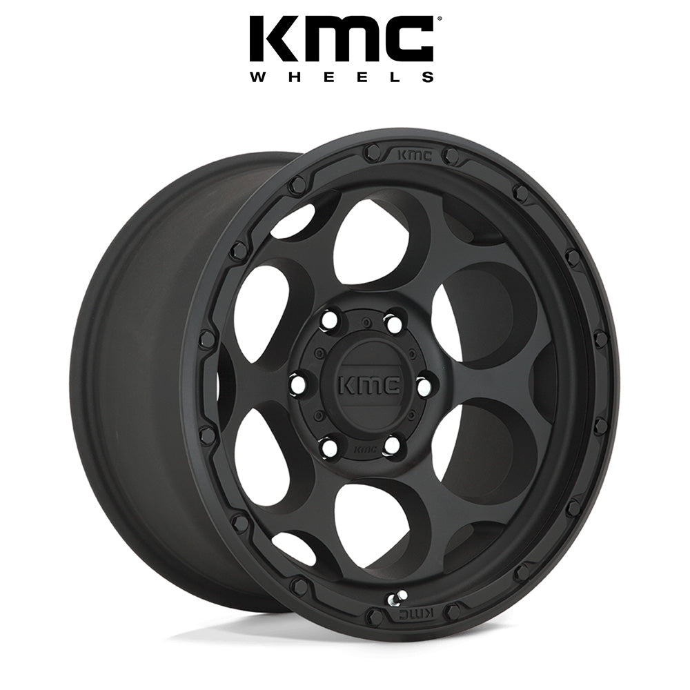 トヨタ ランドクルーザー用 KMC ダーティハリー 17x8.5J ET 18 フロント、リア テクスチャードブラック ホイール４本セット　KMC KM541 17X8.5 6X5.5 T-BLK 18MM (消費税、送料込み)