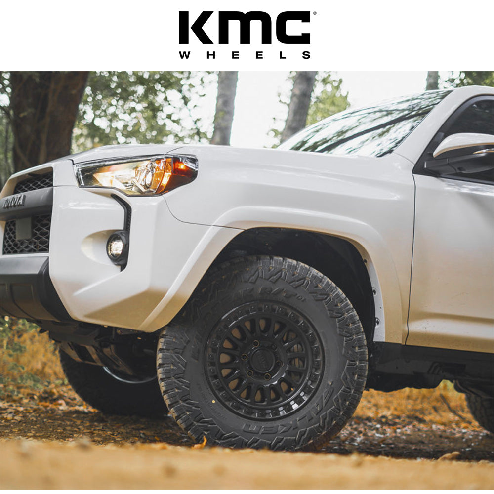 トヨタ ランドクルーザー用 KMC IMS 17x8.5J ET 25 フロント、リア マットブラック ＆ グロスブラック・リップ ホイール４本セット　KMC IMS 17X8.5 6X5.5 106 +25 M-BLK G-BLK-LP (消費税、送料込み)