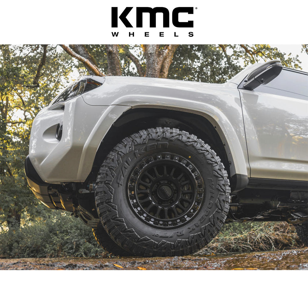 トヨタ ランドクルーザー用 KMC IMS 17x8.5J ET 25 フロント、リア マットブラック ＆ グロスブラック・リップ ホイール４本セット　KMC IMS 17X8.5 6X5.5 106 +25 M-BLK G-BLK-LP (消費税、送料込み)