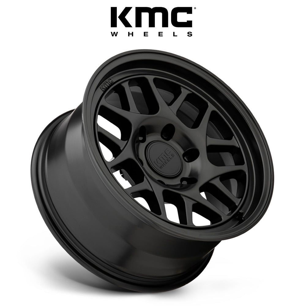 トヨタ ランドクルーザー用 KMC ブリー オーエル 17x8.5J ET 18 フロント、リア サテンブラック ホイール４本セット　KMC KM717 17X8.5 6X5.5 S-BLK 18MM (消費税、送料込み)