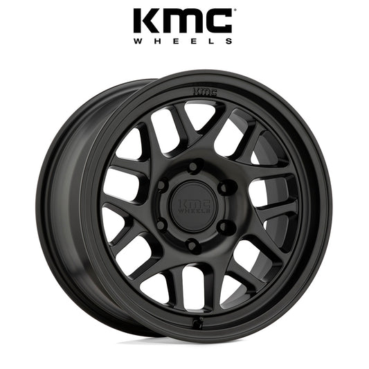 トヨタ ランドクルーザー用 KMC ブリー オーエル 17x8.5J ET 18 フロント、リア サテンブラック ホイール４本セット　KMC KM717 17X8.5 6X5.5 S-BLK 18MM (消費税、送料込み)