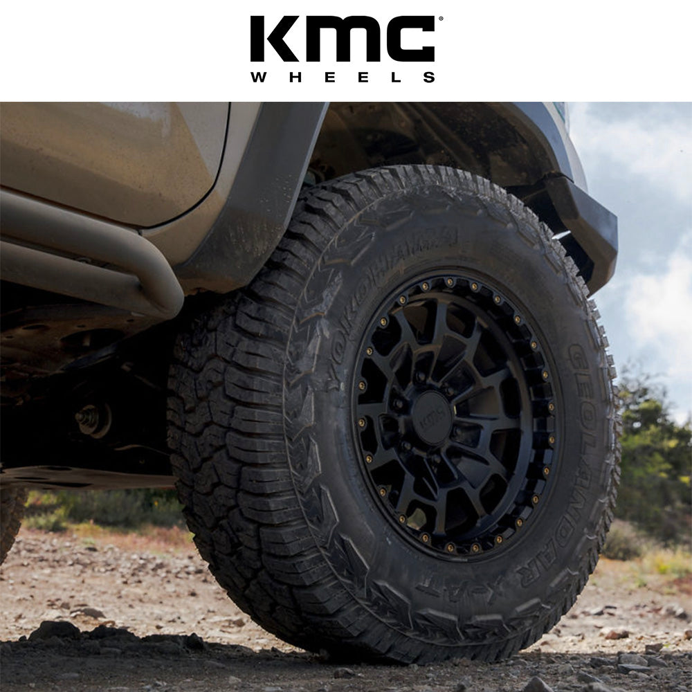 トヨタ ランドクルーザー用 KMC サミット 17x8.5J ET 18 フロント、リア サテンブラック ホイール４本セット　KMC KM718 17X8.5 6X5.5 S-BLK 18MM (消費税、送料込み)