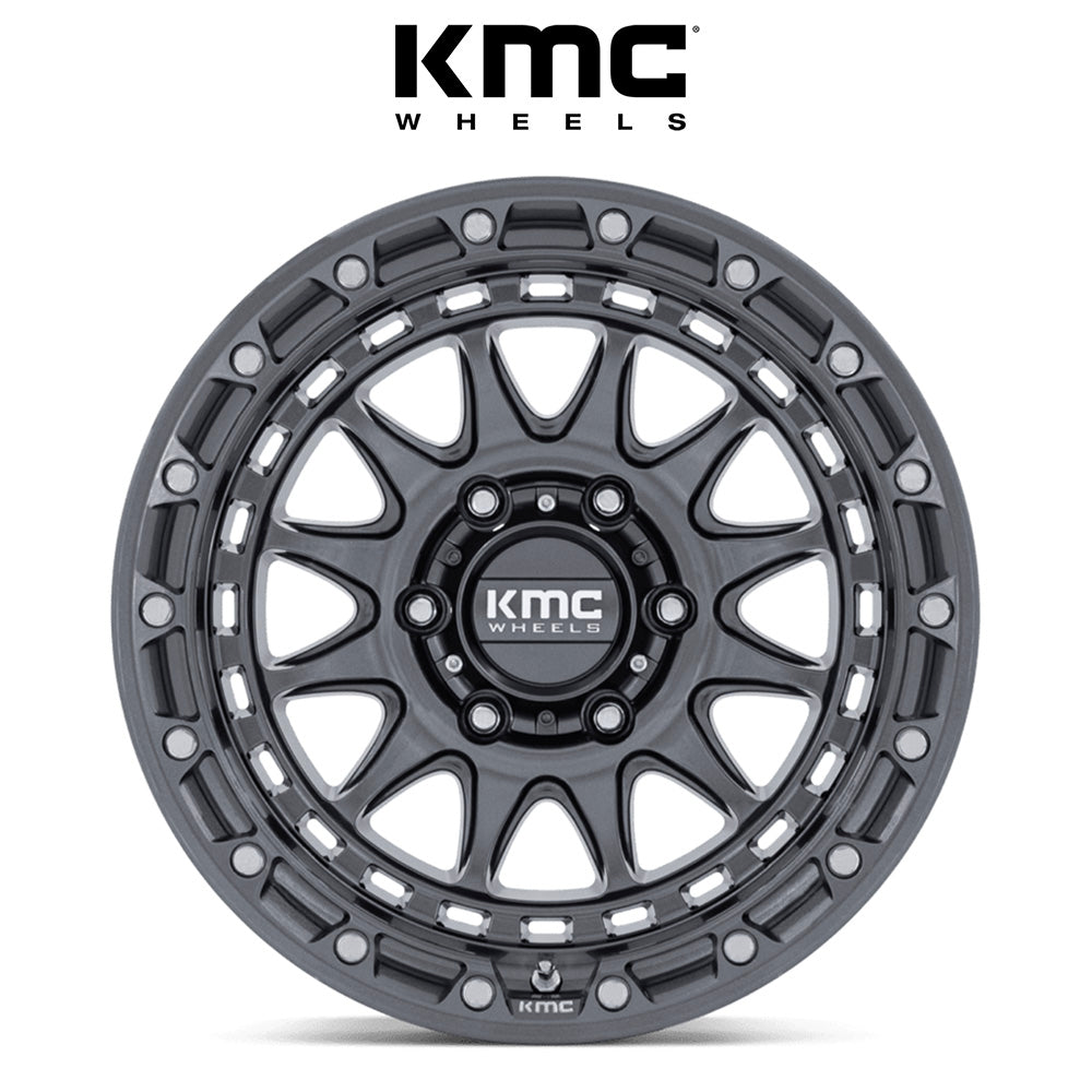 トヨタ ランドクルーザー用 KMC クラクス 17x8.5J ET 25 フロント、リア グロスガンメタル ホイール４本セット　KMC CRUX 17X8.5 6X5.5 106 +25 G-GNMTL (消費税、送料込み)