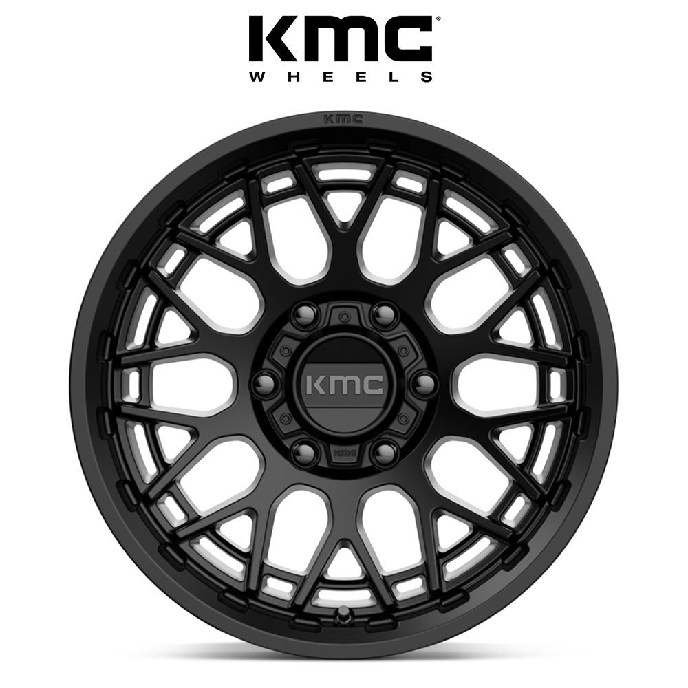 トヨタ ランドクルーザー用 KMC テクニク 17x8.5J ET 18 フロント、リア サテンブラック ホイール４本セット　KMC KM722 17X8.5 6X5.5 S-BLK 18MM (消費税、送料込み)