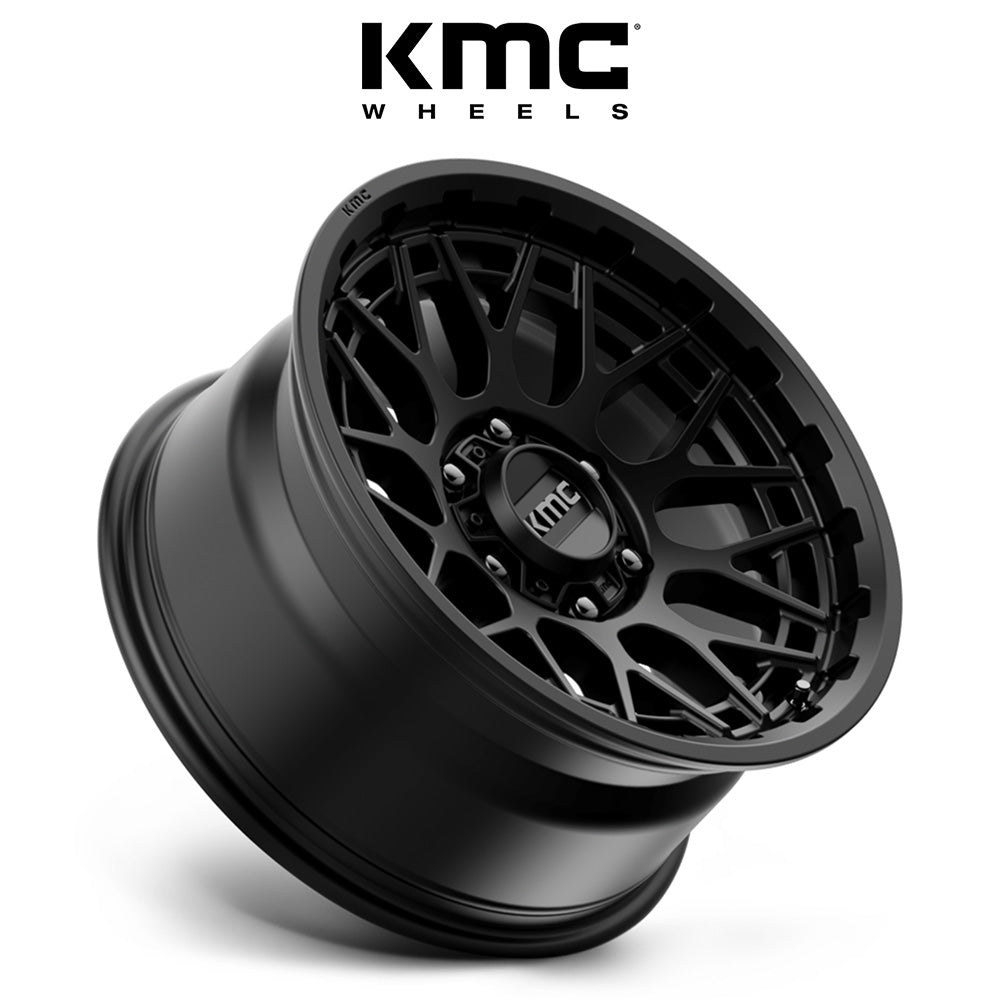 トヨタ ランドクルーザー用 KMC テクニク 17x8.5J ET 18 フロント、リア サテンブラック ホイール４本セット　KMC KM722 17X8.5 6X5.5 S-BLK 18MM (消費税、送料込み)
