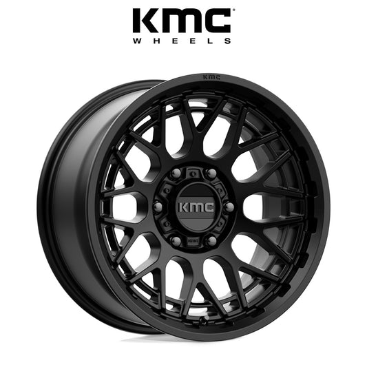 トヨタ ランドクルーザー用 KMC テクニク 17x8.5J ET 18 フロント、リア サテンブラック ホイール４本セット　KMC KM722 17X8.5 6X5.5 S-BLK 18MM (消費税、送料込み)