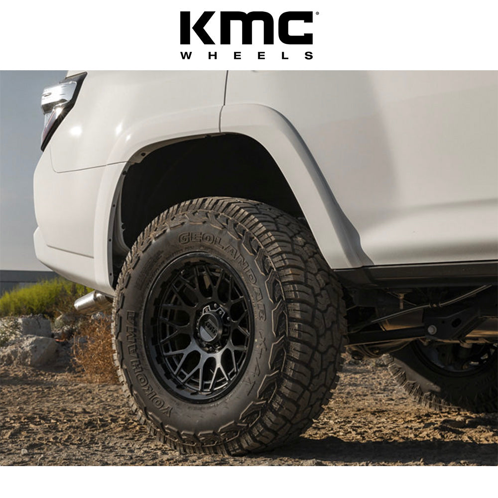 トヨタ ランドクルーザー用 KMC テクニク 17x8.5J ET 18 フロント、リア サテンブラック ホイール４本セット　KMC KM722 17X8.5 6X5.5 S-BLK 18MM (消費税、送料込み)