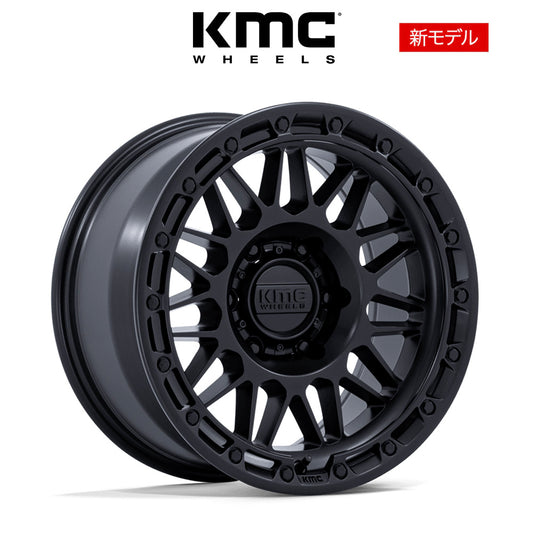 トヨタ ランドクルーザー用 KMC アタック 17x8.5J ET 25 フロント、リア マットブラック ホイール４本セット　KMC ATTACK 17X8.5 6X5.5 106 +25 M-BLK (消費税、送料込み)