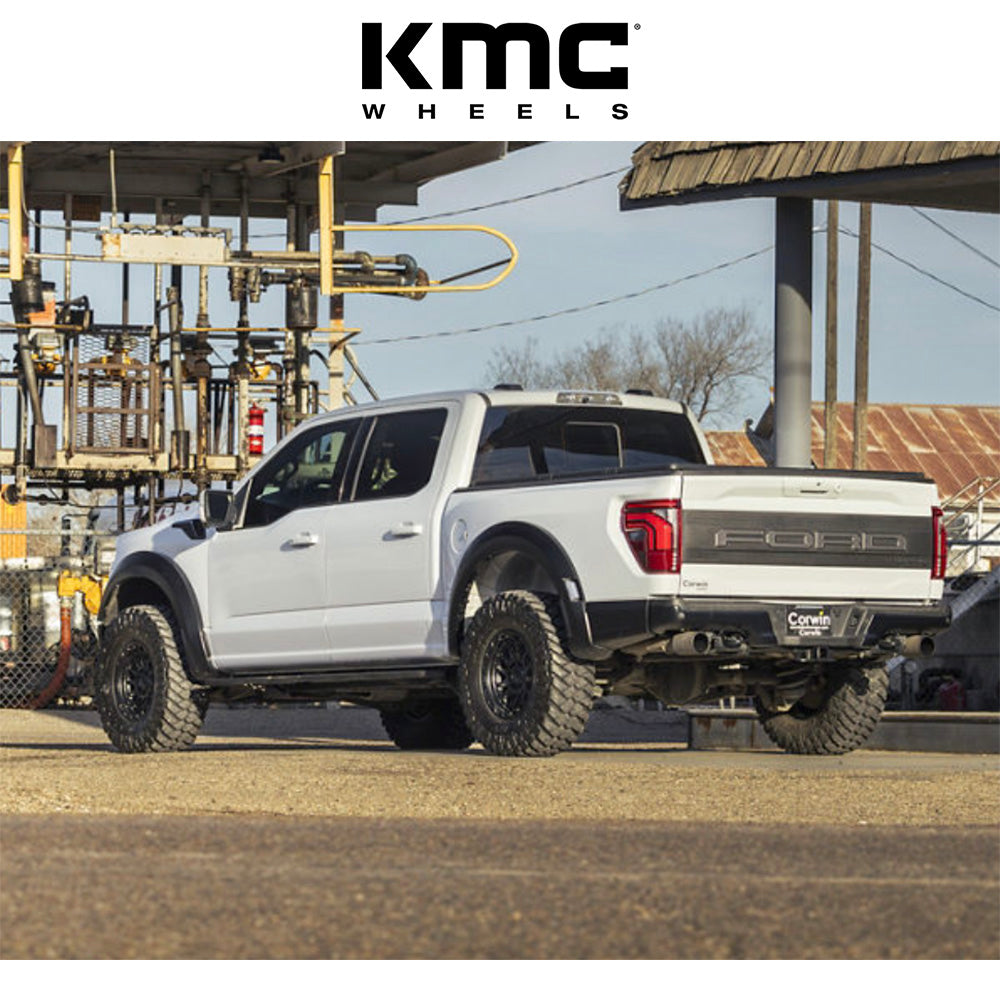 トヨタ ランドクルーザー用 KMC クラクス 17x8.5J ET 25 フロント、リア ブラックアウト ホイール４本セット　KMC CRUX 17X8.5 6X5.5 106 +25 BLK-OUT (消費税、送料込み)